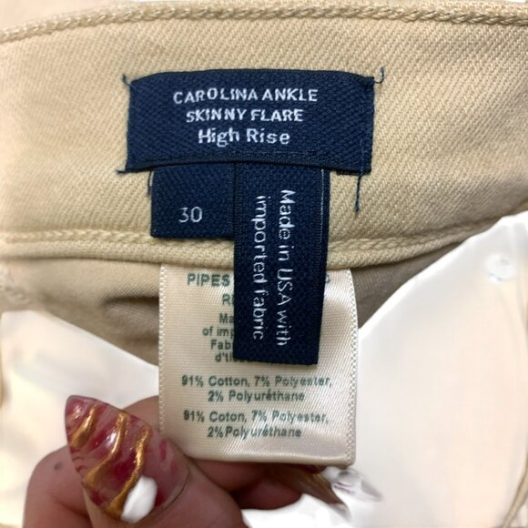 Veronica Beard Women 30 Carolina Skinny Kick-Flare Jeans Stone Khaki High Rise - Picture 10 of 16